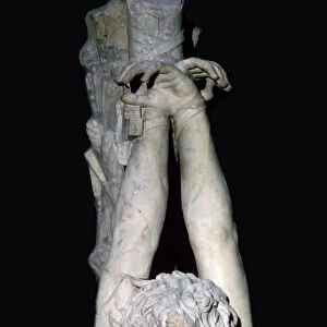A statue of Marsyas the satyr. A Roman copy of a Hellenistic original in the style of Pergamon