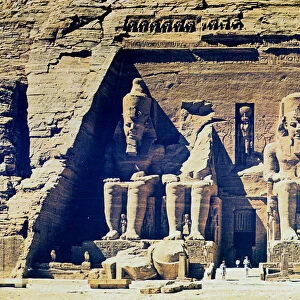 Statues of Rameses II outside the entrance to the main temple at Abu Simbel, Egypt, 13th Century BC