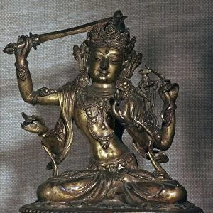Statuette of the Bodhisattva Manjusri, 15th century