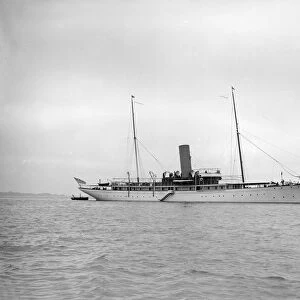 The steam yacht Cassandra, 1913. Creator: Kirk & Sons of Cowes