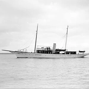 The steam yacht Cecilia, 1912. Creator: Kirk & Sons of Cowes