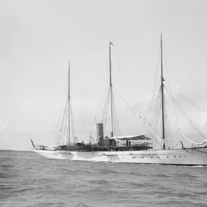 The steam yacht Clementina, 1914. Creator: Kirk & Sons of Cowes