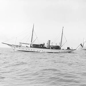 Steam yacht Cysne under way, 1913. Creator: Kirk & Sons of Cowes