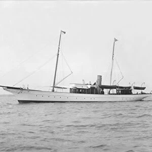 Steam yacht Iliona under way, 1914. Creator: Kirk & Sons of Cowes