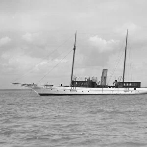 The steam yacht Irex at anchor, 1912. Creator: Kirk & Sons of Cowes
