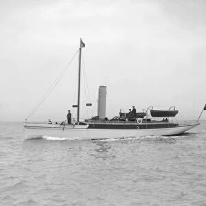 The steam yacht Ladybird under way, 1912. Creator: Kirk & Sons of Cowes