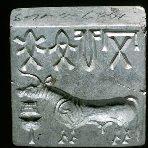 Steatite seal with Bull, Indus Valley, Mohenjo-Daro, 2500 - 2000 BC