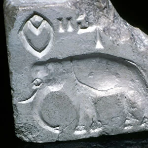 Steatite seal with Elephant, Indus Valley, Mohenjo-Daro, 2500 - 2000 BC