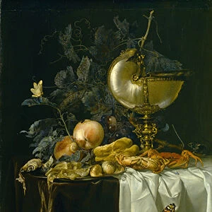 Still-Life with Nautilus Cup. Artist: Aelst, Willem, van (1625- after 1683)