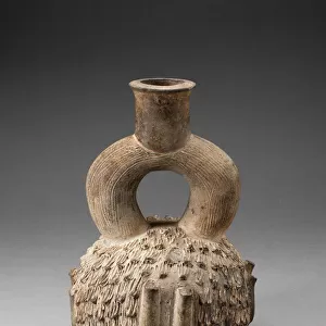 Stirrup Spout Vessel with Raised Appliques Covering the Surface, 1000 B. C. / 200 B. C