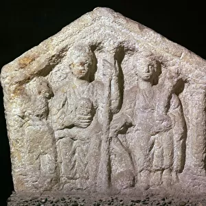 Stone relief showing Romano-British goddesses, c. 2nd century