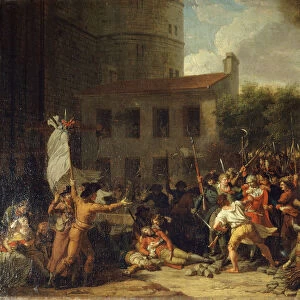 The Storming of the Bastille on 14 July 1789, c. 1793. Creator: Thevenin