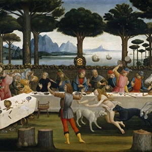 The Story of Nastagio degli Onesti (Third episode), ca 1483. Artist: Botticelli, Sandro (1445-1510)