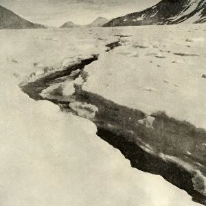 Stream of Running Water in the Middle of the Ferrar Glacier in Midsummer, c1908, (1909)
