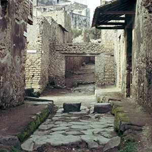 A street and houses, Pompeii, Italy