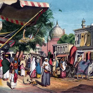 A street at the back of Jami Masjid, Delhi, India, 1857. Artist: William Carpenter