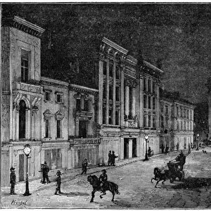 Street in Newcastle Upon Tyne lit by Swan incandescent electric lamps, 1883