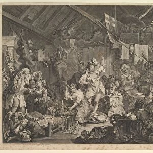 Strolling Actresses Dressing in a Barn, May 1738. Creator: William Hogarth