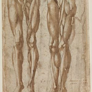 Two Studies of a Flayed Man, 1554. Creator: Bartolommeo da Arezzo (Italian, 1578)