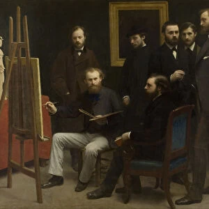 A Studio at Les Batignolles, 1870. Artist: Fantin-Latour, Henri (1836-1904)