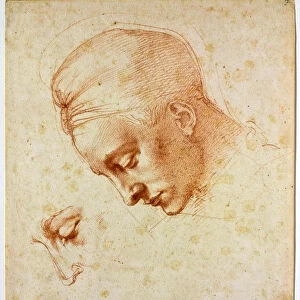 Study to the head of Leda, ca 1530. Artist: Buonarroti, Michelangelo (1475-1564)