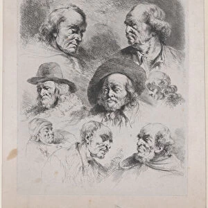 Study of Eight Heads, 1795. Creator: Jean-Jacques de Boissieu