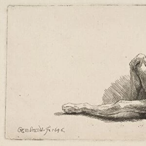 Study from the Nude: Man Seated on Ground, with One Leg Extended, 1646