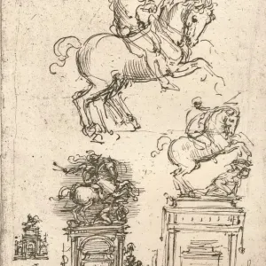 Study for the Sforza Monument, c1482-c1499 (1883). Artist: Leonardo da Vinci Study for the Sforza Monument, c1482-c1499 (1883). Artist: Leonardo da Vinci
