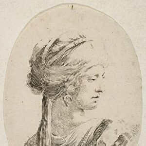 Sultana wearing a turban, in profile to the right, from Several heads in the Persian s