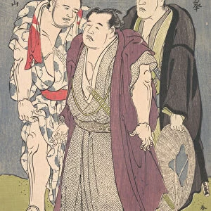 Three Sumo Wrestlers: Onogawa, Seimiyama, and Yatsugamine, ca. 1790s