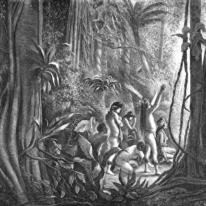Sun-worship of Amazon Indians; A Trip up the Trombetas, 1875. Creator: Unknown