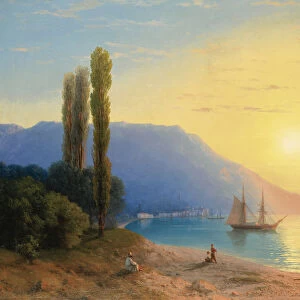 Sunset over Yalta. Artist: Aivazovsky, Ivan Konstantinovich (1817-1900)