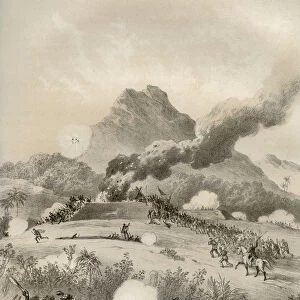 Taking a Maori redoubt, Maori Wars, 1845-1873 (1879). Artist: McFarlane and Erskine