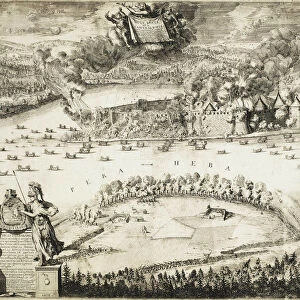 Taking of the Swedish Noteburg Fortress by Russian Troops on October 11, 1702, 1703. Artist: Schoonebeek (Schoonebeck), Adriaan (1661-1705)