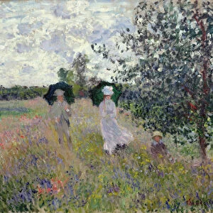 Taking a walk near Argenteuil. Artist: Monet, Claude (1840-1926)