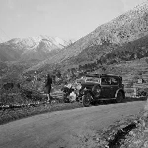 Talbot 14 / 45 4-door saloon of Kitty Brunell competing in the Monte Carlo Rally, Monaco, 1930