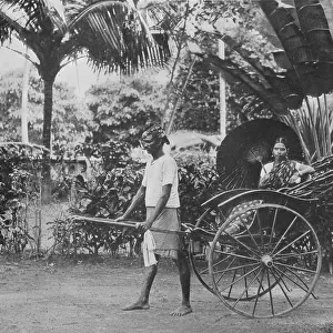 Tamil Lady in Rickshaw, c1890, (1910). Artist: Alfred William Amandus Plate