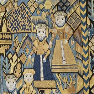Detail of a tapestry showing Bathsheba and David, 17th century