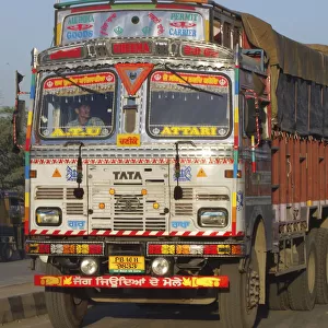 Tata lorry on road in Punjab, India. Creator: Unknown