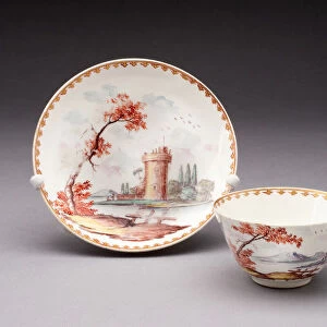 Tea Bowl and Saucer, Chelsea, c. 1755. Creator: Chelsea Porcelain Manufactory