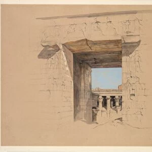 The Temple of Edfu: The Door of the Pylon, 1850. Creator: John Frederick Lewis (British