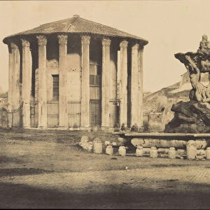 Temple of Vesta and Fountain, Piazza Bocca della Verita, ca. 1855