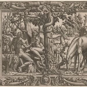 The Temptation of Eve, c. 1545 / 1547. Creator: Jean Mignon (French)