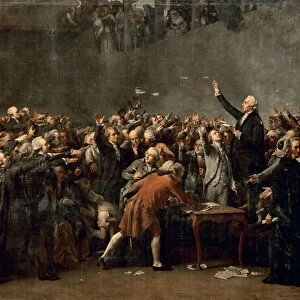 The Tennis Court Oath on 20 June 1789. Artist: Couder, Auguste (1790-1873)