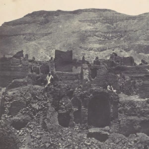 Thebes. Medinet-Habou. Ruines de la ville de Papa, 1850. Creator: Maxime du Camp