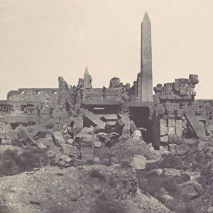 Thebes. Palais de Karnak. Sanctuaire de granit et salle Hypostyle, 1850