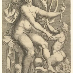 Thetis Seated with a Triton, 16th century. Creator: Unknown