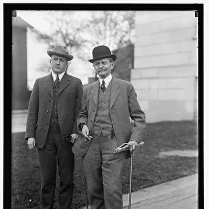 Thomas Riley Marshall (right) with unidentified man, between 1913 and 1917. Creator: Harris & Ewing. Thomas Riley Marshall (right) with unidentified man, between 1913 and 1917. Creator: Harris & Ewing