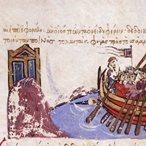 Thomas the Slav flees to the Arabs (Miniature from the Madrid Skylitzes), 11th-12th century. Artist: Anonymous