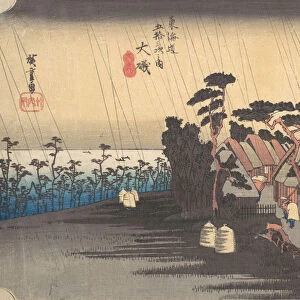 Tiger Rain at Oiso Station, ca. 1834. ca. 1834. Creator: Ando Hiroshige
